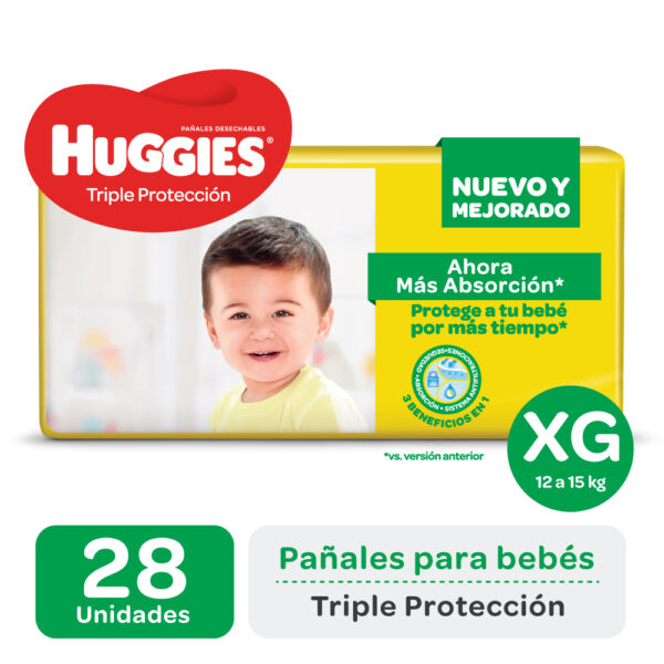Pañal Huggies Triple Protección Xgx28