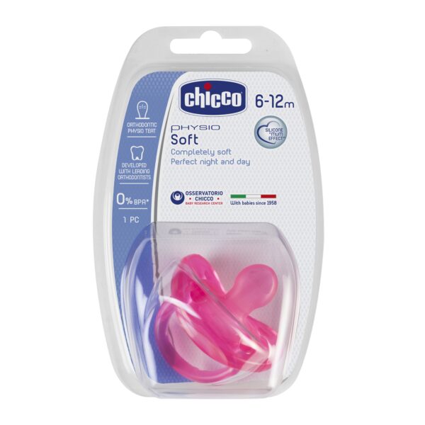Chicco Silicona Physio Soft Sil 6-12/16m Pink