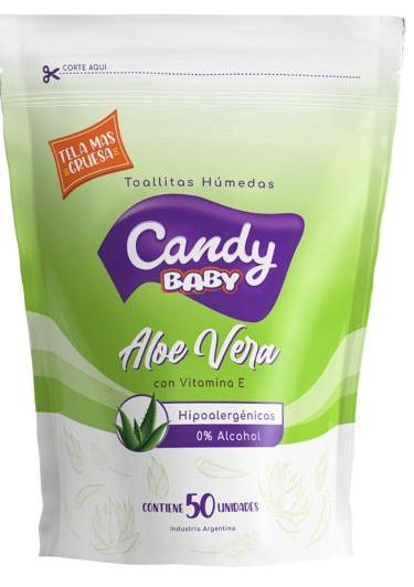 Candy Toallitas Humedas Aloe Vera Doy Pack X 50u