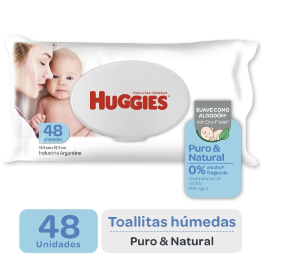 Toallas Húmedas Huggies Puro Y Natural X48